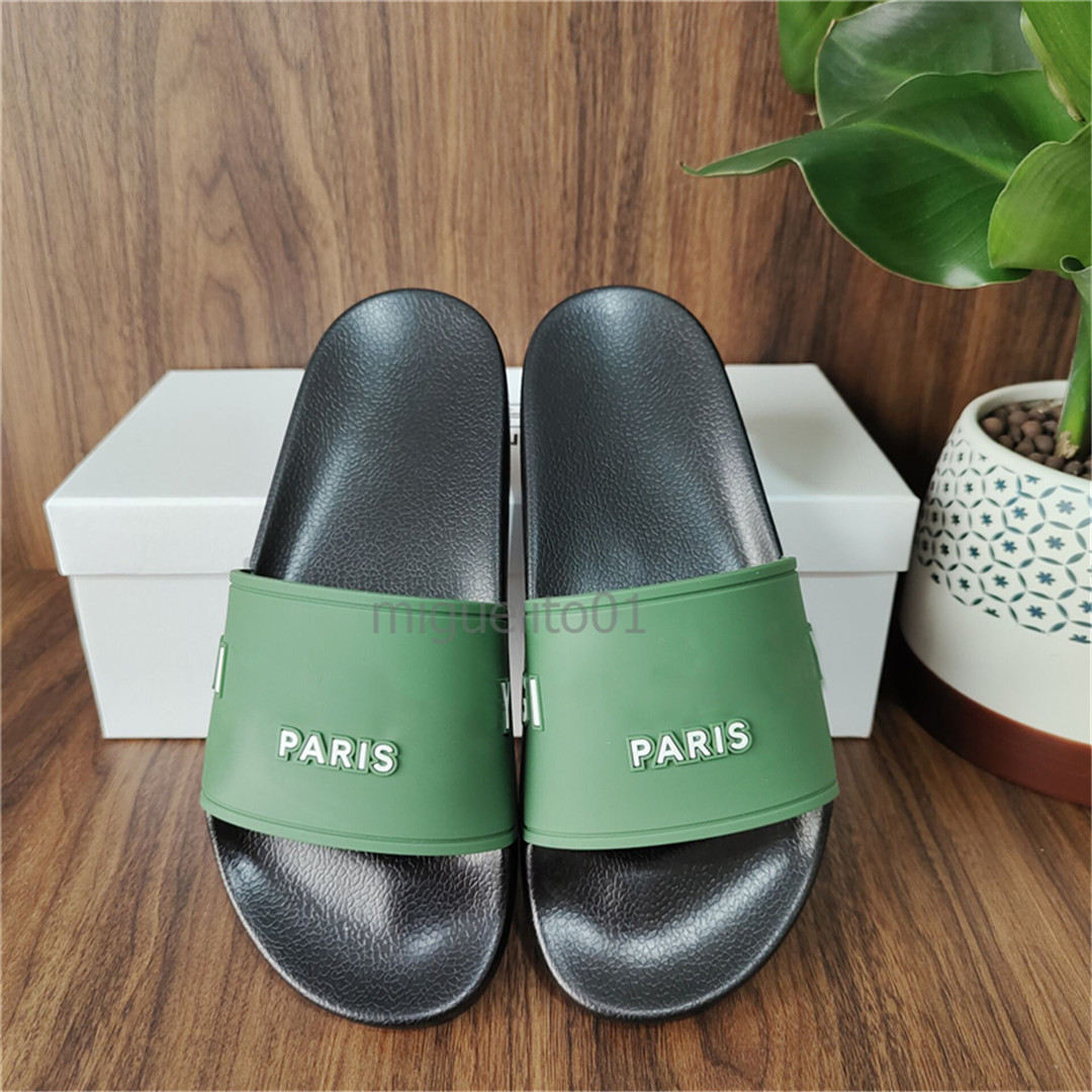 Paris Slippers Mens Womens Summer Sandals Beach Slippers Ladies Flip Flops Loafers Black White Pink Slides Chaussures Tongues Shoes Home