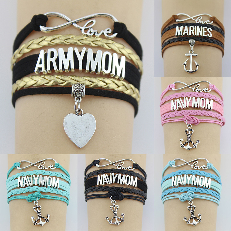 Infinity Love Army/navy Mom Marines Heart Anchor Charm Wrap Bracelet Leather Custom Gifts Women & Men Bracelets Jewelry
Infinity Love Army/navy Mom Marines Heart Anchor Charm Wrap Bracelet Leather Custom Gifts Women & Men Bracelets Jewelry