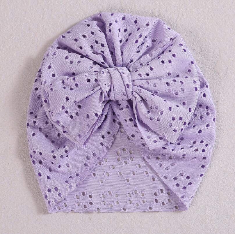 INS Candy Color Hollow Out Baby India Cap Elastic Cotton Soft Hair accessories Beanie Caps Infant Turban Hats 0-3T