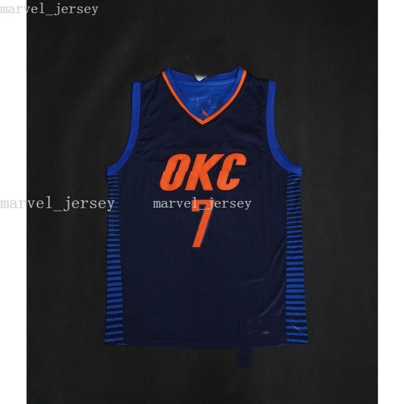 Stitched custom Carmelo Anthony #7 Bark Blue basketball jersey XS-6XL