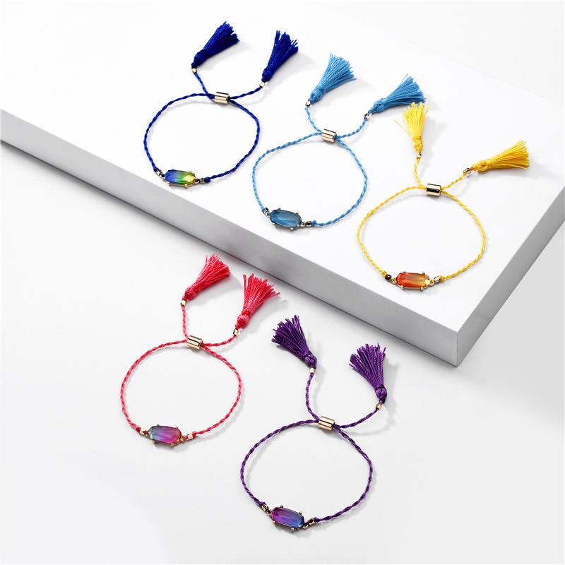 JShine 2020 Bohemian Jewelry Transparent Colored Resin Stone Pull Tie Braided Chain Tassel Fashion Adjustable Bracelet for Women
JShine 2020 Bohemian Jewelry Transparent Colored Resin Stone Pull Tie Braided Chain Tassel Fashion Adjustable Bracelet for Women