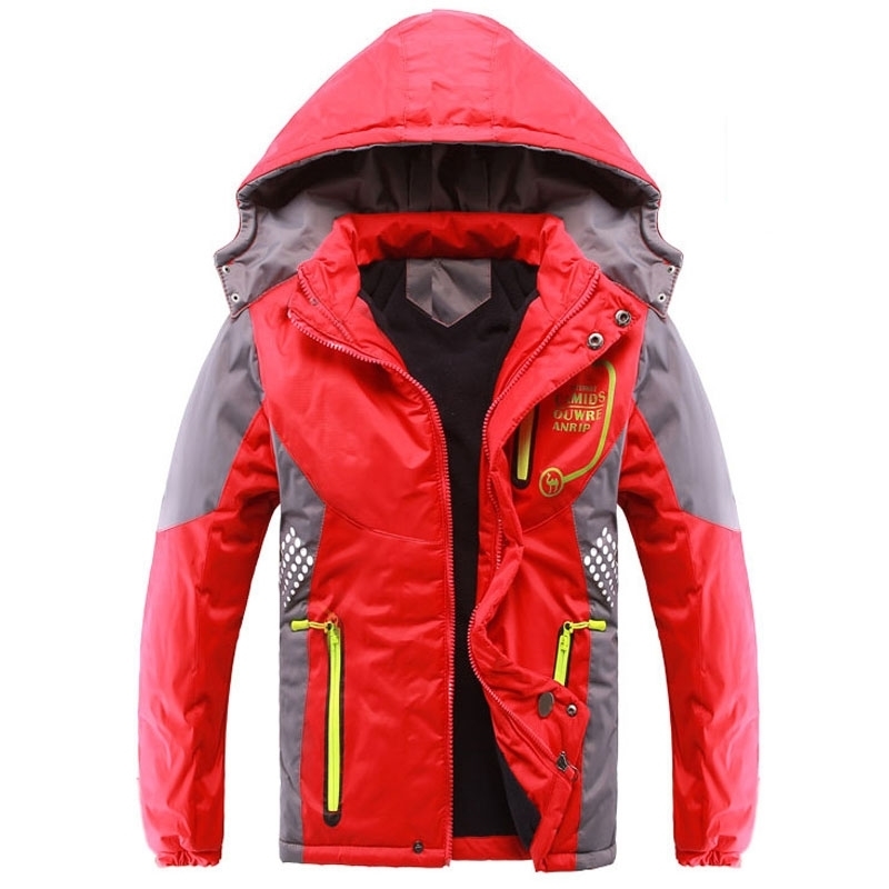 Boy Jackets With Hooded Coat Outerwear For Girls Children Clothing Kid 4-14 Years Raincoat Winter Waterproof Kids Coat 201106