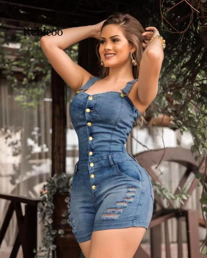 Wendywu Sexy Lady Spaghetti Strap Holes Bodycon Denim Casual Playsuit Women Button Jeans Summer Rompers Overalls, Sky blue
Wendywu Sexy Lady Spaghetti Strap Holes Bodycon Denim Casual Playsuit Women Button Jeans Summer Rompers Overalls, Sky blue