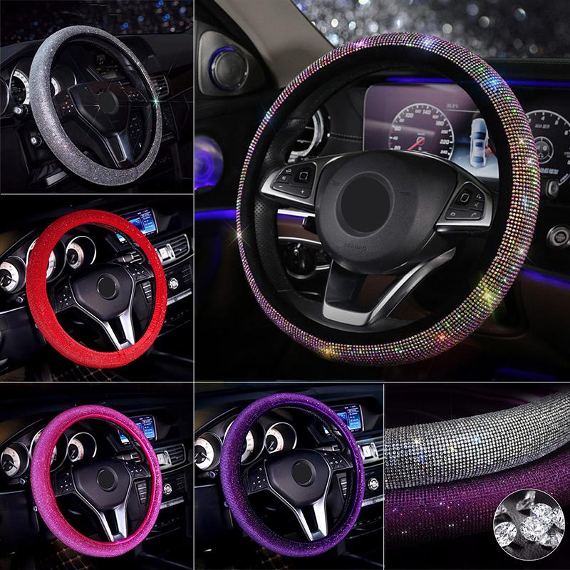 Luxury Crystal Car Steering Wheel Cover Set for Women Girls Bling Bling Full Rhinestones Diamond Steering Wheel Cover Universal
Luxury Crystal Car Steering Wheel Cover Set for Women Girls Bling Bling Full Rhinestones Diamond Steering Wheel Cover Universal