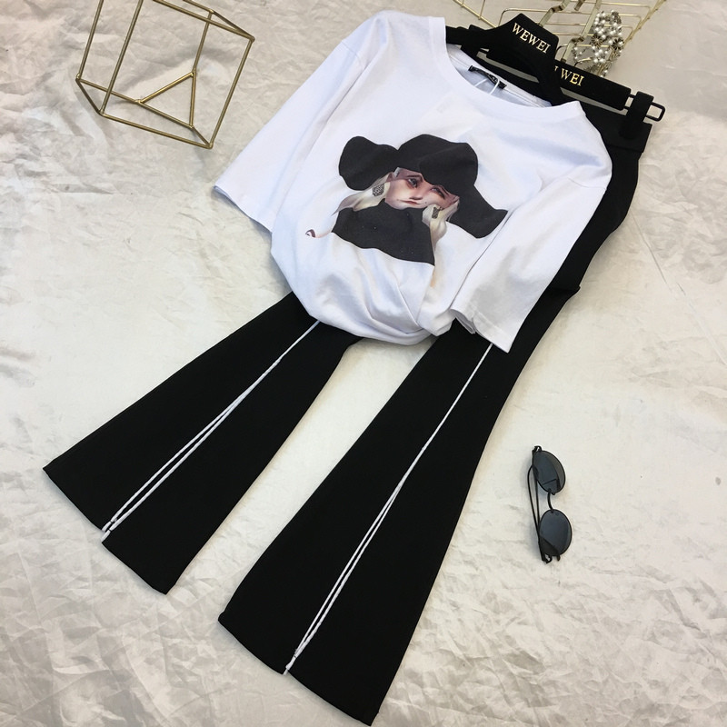Fashion streetwear black bell-bottomed pants women formal office Split Slim Flared Trousers plus size Elastic waist Flare pants 201228
