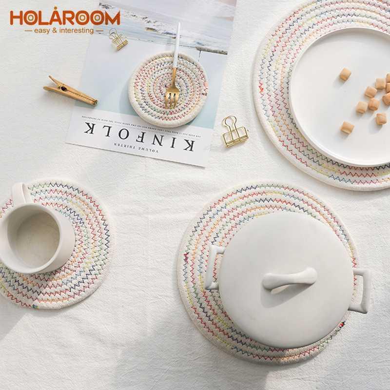 Handmade Cotton Coasters Round Cotton Woven Mats Cup Coffee Mug Pot Insulation Pads Kitchen Home Decoration Accessories1
Handmade Cotton Coasters Round Cotton Woven Mats Cup Coffee Mug Pot Insulation Pads Kitchen Home Decoration Accessories1