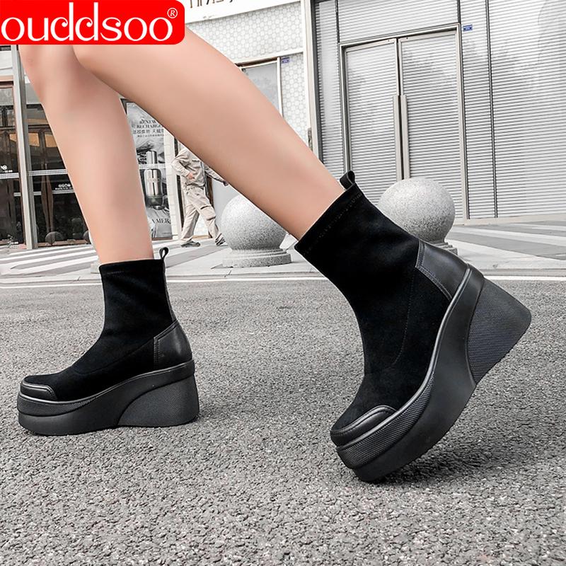 ODS Black Platform Wedge Boots Stretch Ankle Women Shoes Spring Autumn Genuine Leather Woman Party High Boots Zapatos De Mujer, Brown
ODS Black Platform Wedge Boots Stretch Ankle Women Shoes Spring Autumn Genuine Leather Woman Party High Boots Zapatos De Mujer, Brown