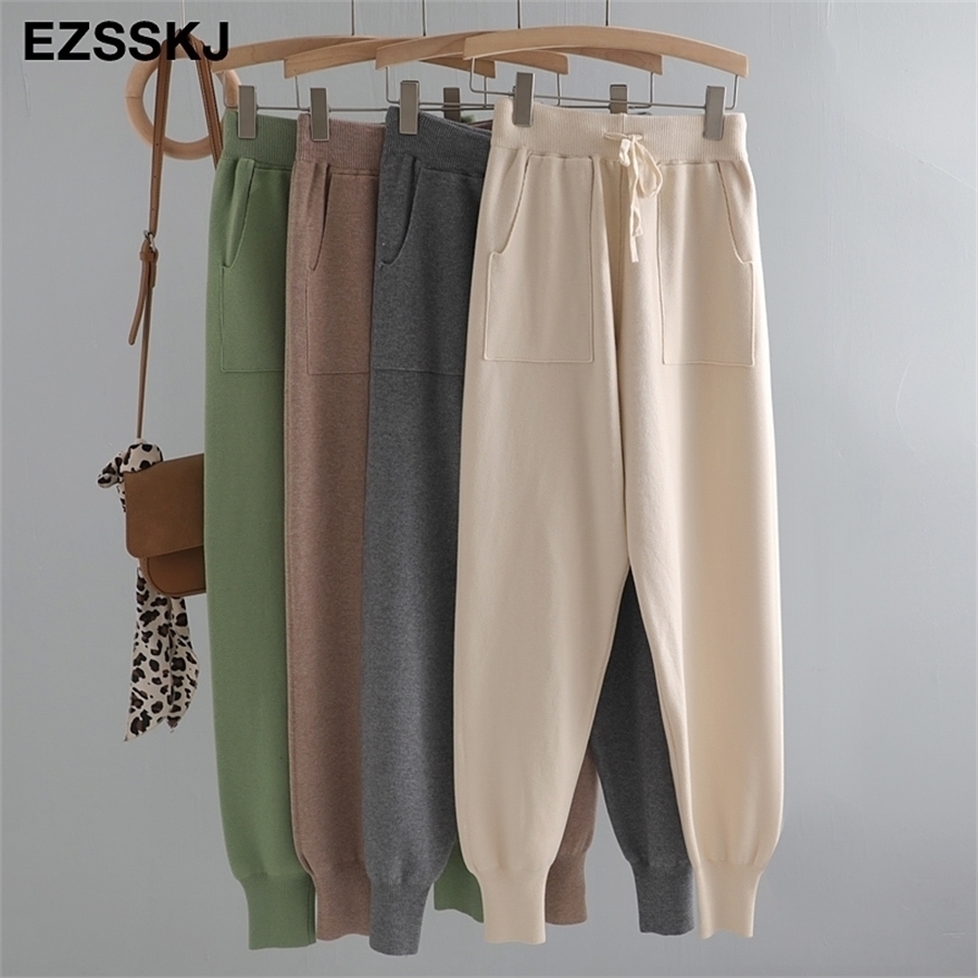Women Elastic Waist Drawstring Trousers Thick Knitted Harem Pants Autumn Winter Sport swear Women' Pants New Bottoms 201118, Red
Women Elastic Waist Drawstring Trousers Thick Knitted Harem Pants Autumn Winter Sport swear Women' Pants New Bottoms 201118, Red