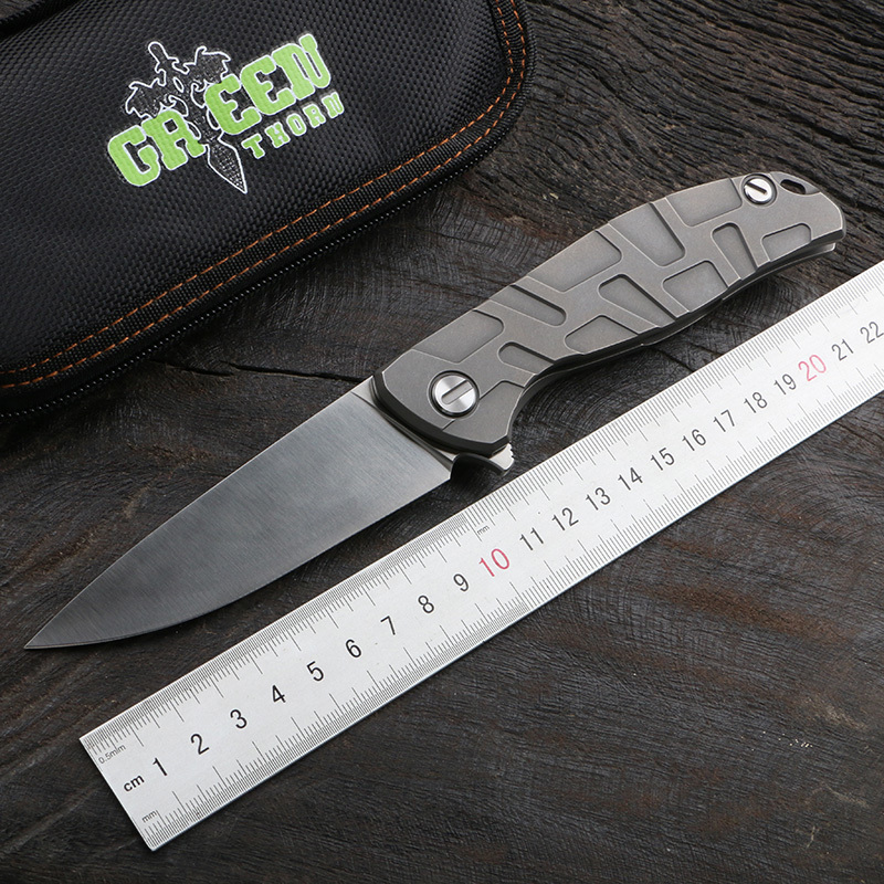 Green thorns F95 fold knife, k110/d2 blade TC4 titanium flat handle outdoor camping pocket fruit knife EDC tooll
Green thorns F95 fold knife, k110/d2 blade TC4 titanium flat handle outdoor camping pocket fruit knife EDC tooll