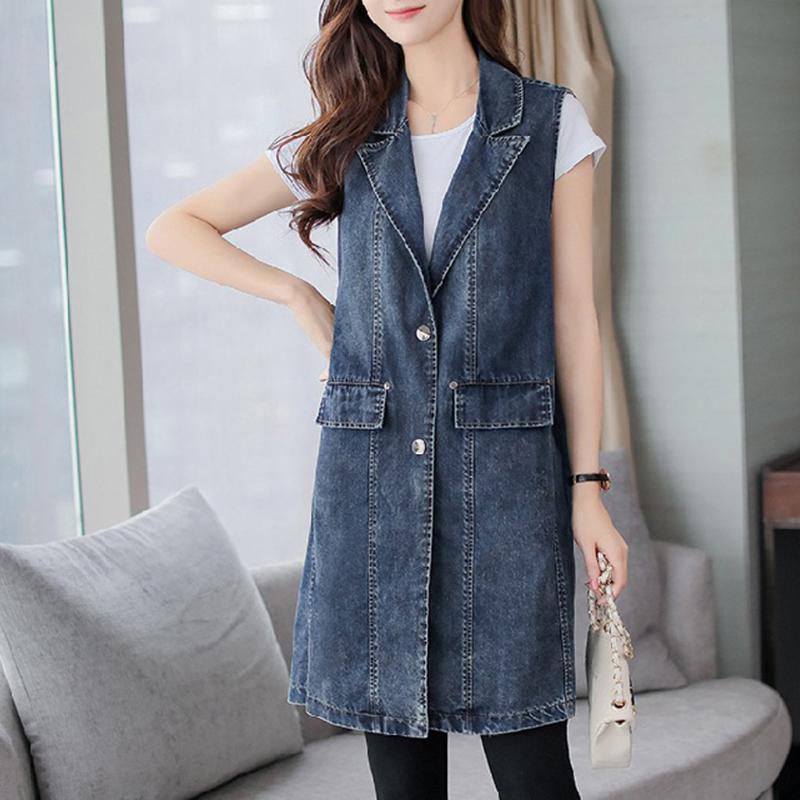 Autumn Winter Denim Vest Women Plus Size Double-breasted Sleeveless Jean Ladies long Vest Elegant Women' Coats, Blue
Autumn Winter Denim Vest Women Plus Size Double-breasted Sleeveless Jean Ladies long Vest Elegant Women' Coats, Blue