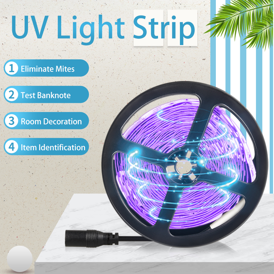 LED LED Strips Light Strip Flexible LED Strips Lights Ultraviolet UV Lamp 385-400nm Black Ligth 2835 SMD DC12V LEDRibbon For Glow Party S247102 s Ribb