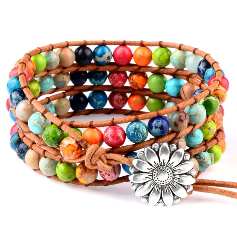 Vintage Bohemian Colorful Natural Stone Bracelets Long Adjustable Leather Wrap Beaded Bracelet For Women Fashion Jewelry Gift
Vintage Bohemian Colorful Natural Stone Bracelets Long Adjustable Leather Wrap Beaded Bracelet For Women Fashion Jewelry Gift