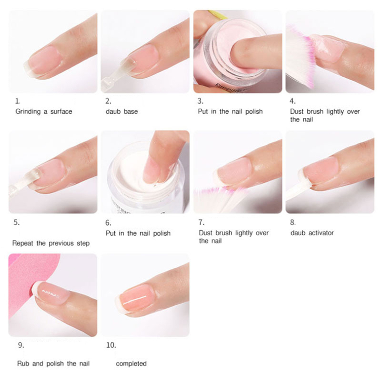 Nail Glitter 10pcs Dipping Powder Set French White Nude Pink Dip Pigment For Manicure Art Decorations Accessories