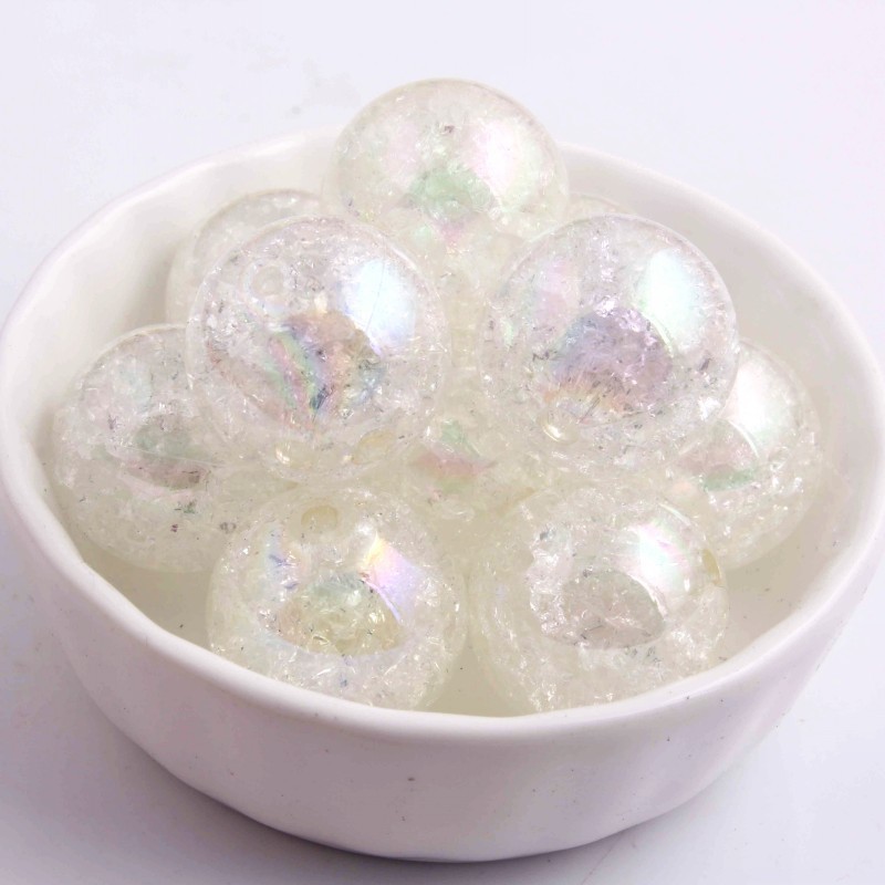 OYKZA Fashion Jewelry Acrylic Round Crackle AB Beads for Chunky Necklace DIY Making 10mm 12mm 16mm 20mm T200323