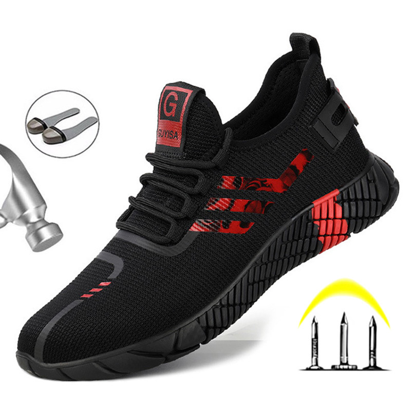 Work Safety Boots Mens Sneakers Breathable Safety Shoes Work Boots Men Puncture-Proof Indestructible Shoes With Steel Toe Shoes LJ200918