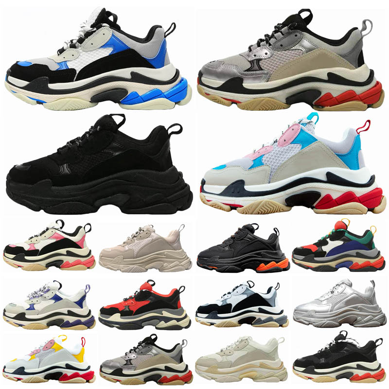 Paris V1 bottom Men Women designer running shoes Mens sneakers black silver white blue triple platform training Trainers sports run shoe size 35-45