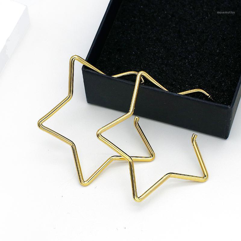 Lifefontier Punk Hot Hollow Big Star Hoop Earrings Gold Color Five-pointed Stars Metal Earrings Women's Fashion Jewelry Brincos1
Lifefontier Punk Hot Hollow Big Star Hoop Earrings Gold Color Five-pointed Stars Metal Earrings Women's Fashion Jewelry Brincos1