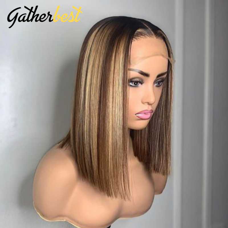 Brazilian Straight Remy Human Hair 13x4 Lace Frontal Wigs Honey Blonde Lace Front Wigs 4/27# Blonde Highlight Bob Front Wig, P4/27
Brazilian Straight Remy Human Hair 13x4 Lace Frontal Wigs Honey Blonde Lace Front Wigs 4/27# Blonde Highlight Bob Front Wig, P4/27