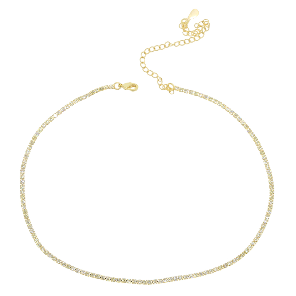 Trendy 2mm Cz Tennis Choker Necklace for Women Colorful White Red Green Elegance Multi Layer Trendy Fashion Women Gorgeous Jewelry European Design