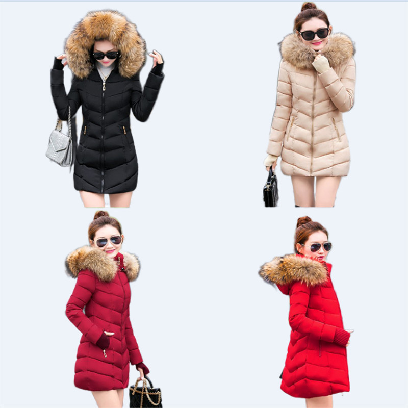Women's down jacket long jacket female coat Warm Winter jacket hooded with fur collar down parka mujer plus size woman parkas 200928