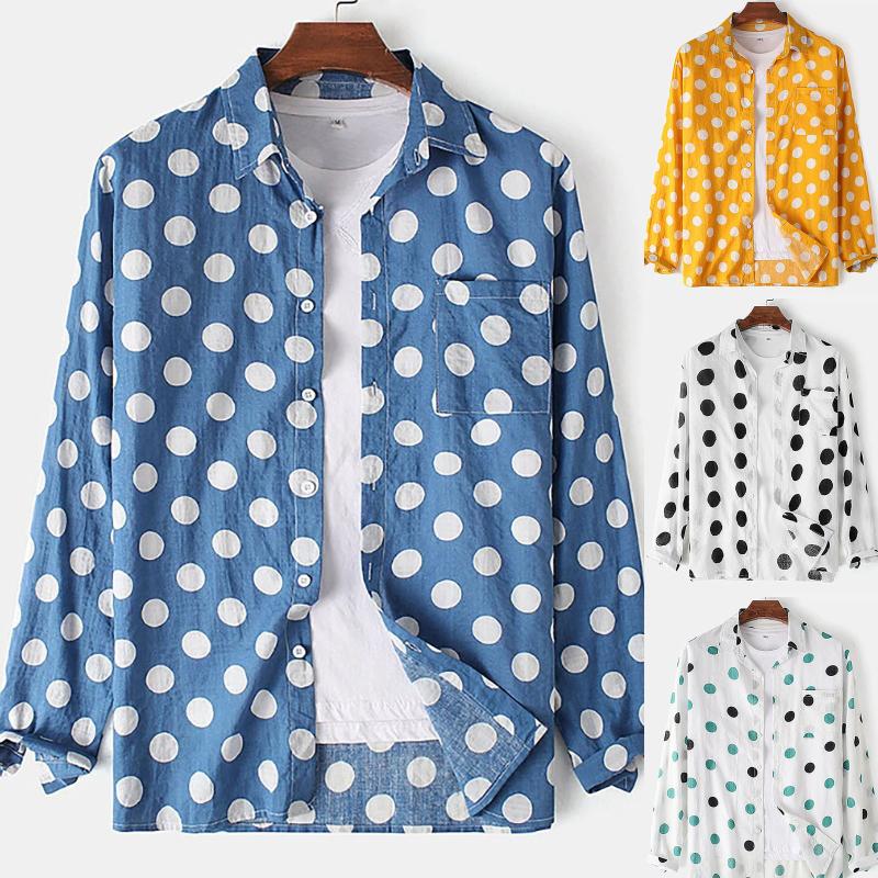 Mens Fashion Autumn Buttons Dot Printed Matching Casual Long Sleeve Breathable Comfort Loose Shirts Blouse Camisa Masculina#35, Black
Mens Fashion Autumn Buttons Dot Printed Matching Casual Long Sleeve Breathable Comfort Loose Shirts Blouse Camisa Masculina#35, Black