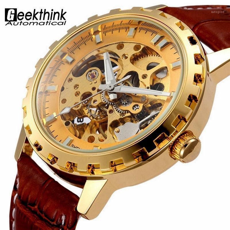 Vintage Luxury Gold Men Wristwatch Skeleton Clock Male Leather Strap Antique Steampunk Casual Automatic Mechanical Watches New1, Bsw
Vintage Luxury Gold Men Wristwatch Skeleton Clock Male Leather Strap Antique Steampunk Casual Automatic Mechanical Watches New1, Bsw