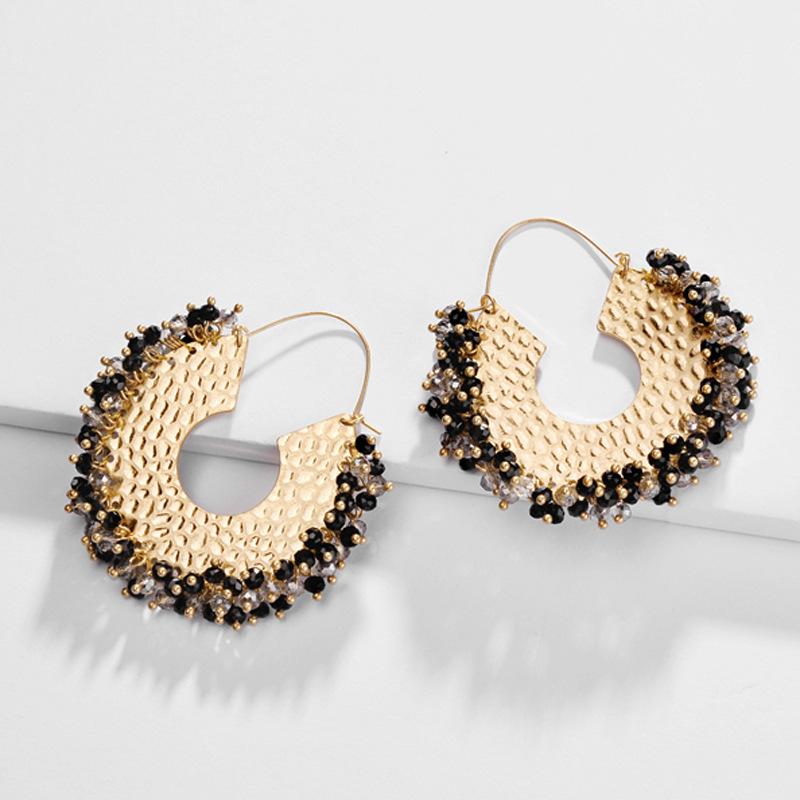 HUIDANG Fashion Jewelry Cluster Beaded Statement Earrings Glass Crystal Metal Hoop Earring for Women
HUIDANG Fashion Jewelry Cluster Beaded Statement Earrings Glass Crystal Metal Hoop Earring for Women
