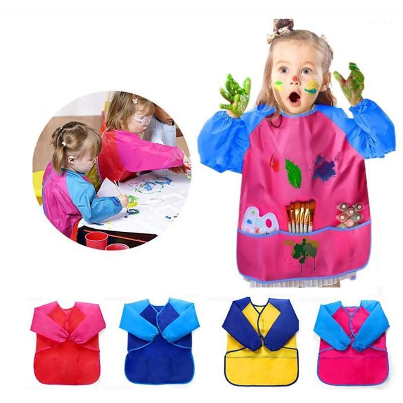 1pc Kids Apron For Painting School Smock Portable Long Sleeve Waterproof Apron1