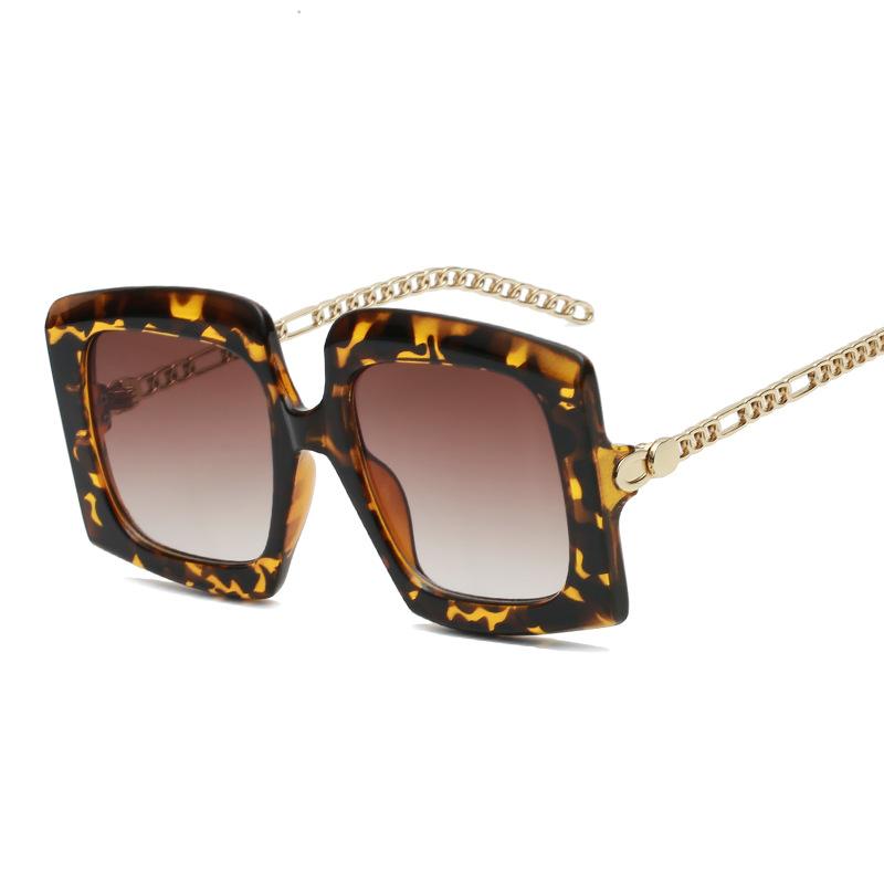 Sunglasses Metal Chain Large Thick Frame Vintage Women Fashion Square Personality Gradient Color Leopard Sun Glasses
Sunglasses Metal Chain Large Thick Frame Vintage Women Fashion Square Personality Gradient Color Leopard Sun Glasses