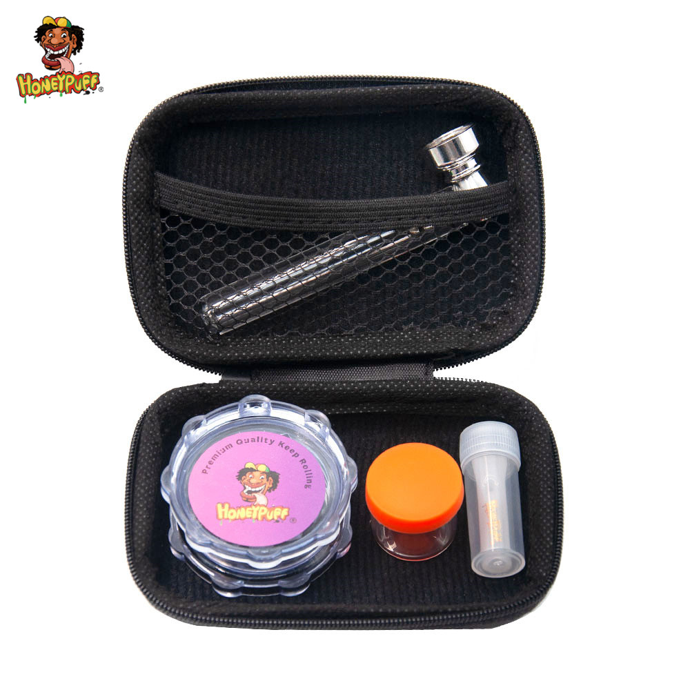 HONEYPUFF Smoke Tobacco Kit Hard Plastic Herb Grinder For Tobacco + Glass Mouth Tip + Non-Sticker Silicone Storage Jar + Glass Smoke Pipe
HONEYPUFF Smoke Tobacco Kit Hard Plastic Herb Grinder For Tobacco + Glass Mouth Tip + Non-Sticker Silicone Storage Jar + Glass Smoke Pipe