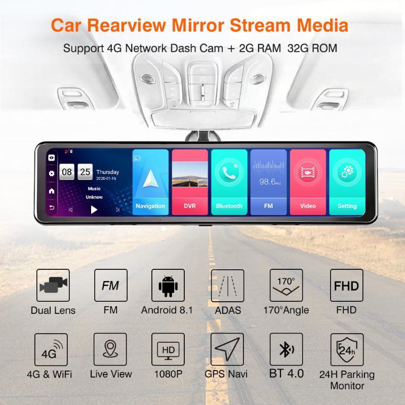 Android 8.1 Car DVR 12" Rearview Mirror Stream Media Dual HD 1080P Car Mirror WIFI Rear View 2020 New GPS 24H Parking Monitor1
Android 8.1 Car DVR 12" Rearview Mirror Stream Media Dual HD 1080P Car Mirror WIFI Rear View 2020 New GPS 24H Parking Monitor1