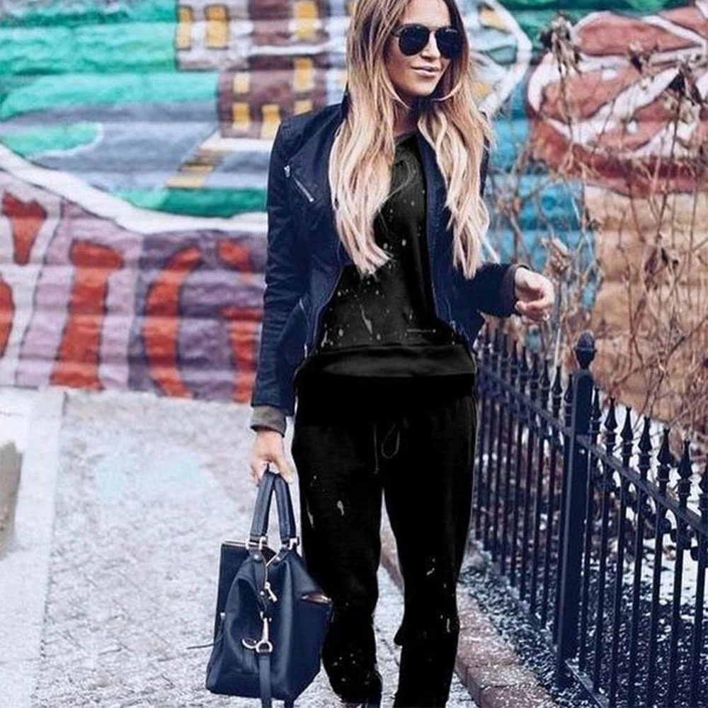2020 Hotsale 2pcs Women Summer Tracksuits Set Lounge Wear Ladies Casual Tops Long Pants Sweat Suits Elastic Waist Sportswear, Black 2
2020 Hotsale 2pcs Women Summer Tracksuits Set Lounge Wear Ladies Casual Tops Long Pants Sweat Suits Elastic Waist Sportswear, Black 2