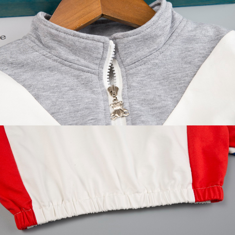 Kids Clothes Boys 2-Piece V Sweatshirt + Cotton Pants with Side Stripe Set Children Toddler Boy Spring Autumn Clothing Set 201031