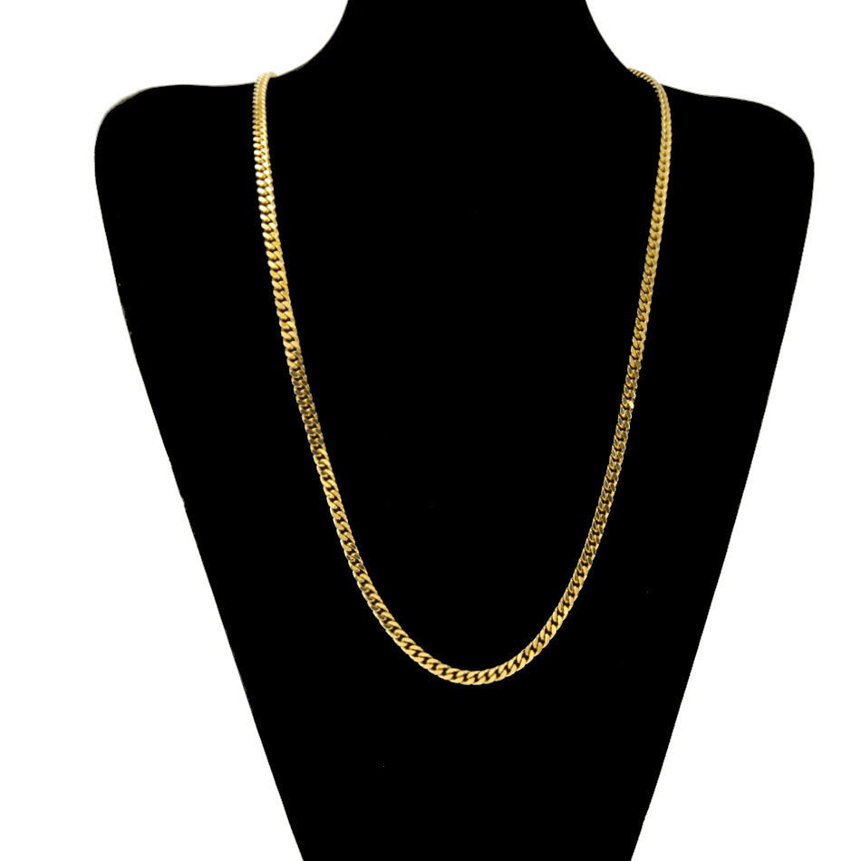 3mm 5mm Sier Cuban Link Chain Necklaces Men Women Gold Plated Hip Hop Necklace Fashion Jewelry