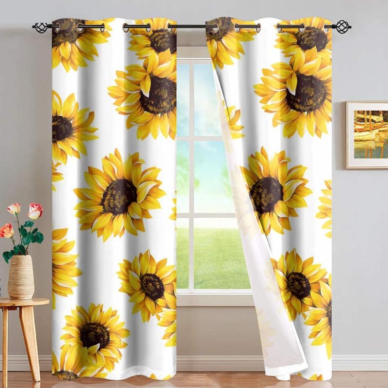 DARMIAN Colorful Sunflower Pattern Window Dressing Blackout Grommet Curtain Home Decor Kitchen Full Shade Draperies Bedroom, Hmf967d30
DARMIAN Colorful Sunflower Pattern Window Dressing Blackout Grommet Curtain Home Decor Kitchen Full Shade Draperies Bedroom, Hmf967d30