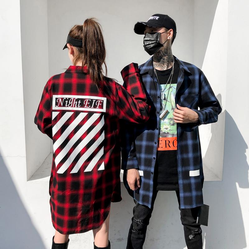 Extra long Hip hop Plaid shirts for men long sleeve for couple Red Blue Yellow Black Summer Spring Autumn
Extra long Hip hop Plaid shirts for men long sleeve for couple Red Blue Yellow Black Summer Spring Autumn