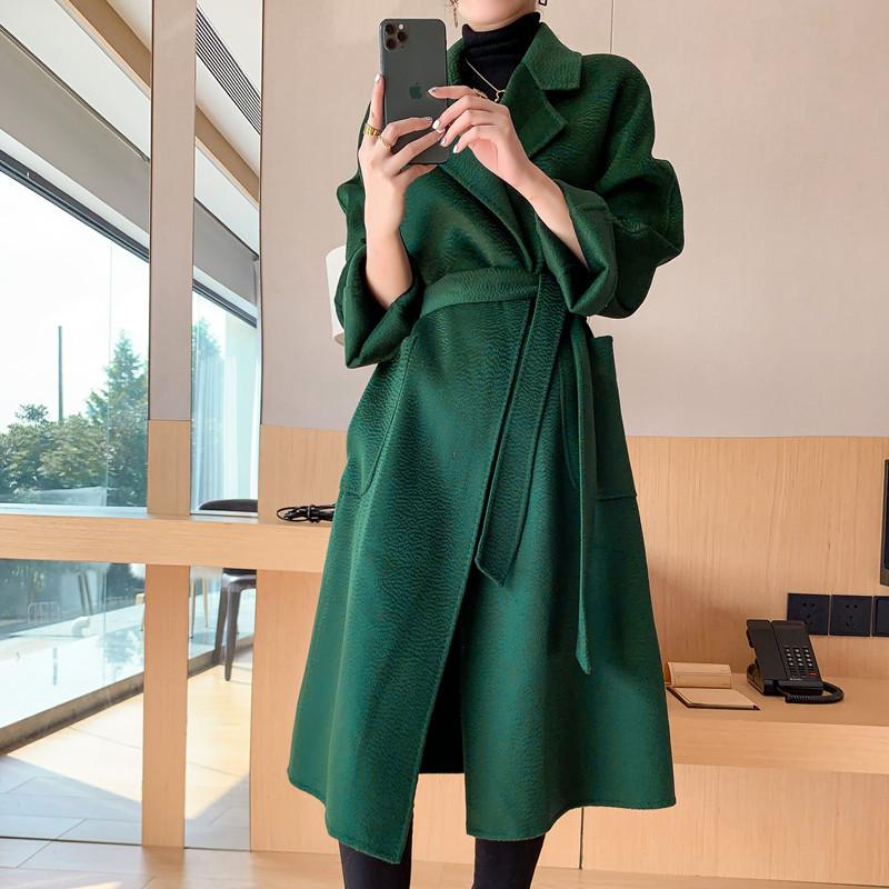ripples double-sided wool coat female 2021 winter in the new long cultivate morality show thin solid color cloth coat, Black
ripples double-sided wool coat female 2021 winter in the new long cultivate morality show thin solid color cloth coat, Black
