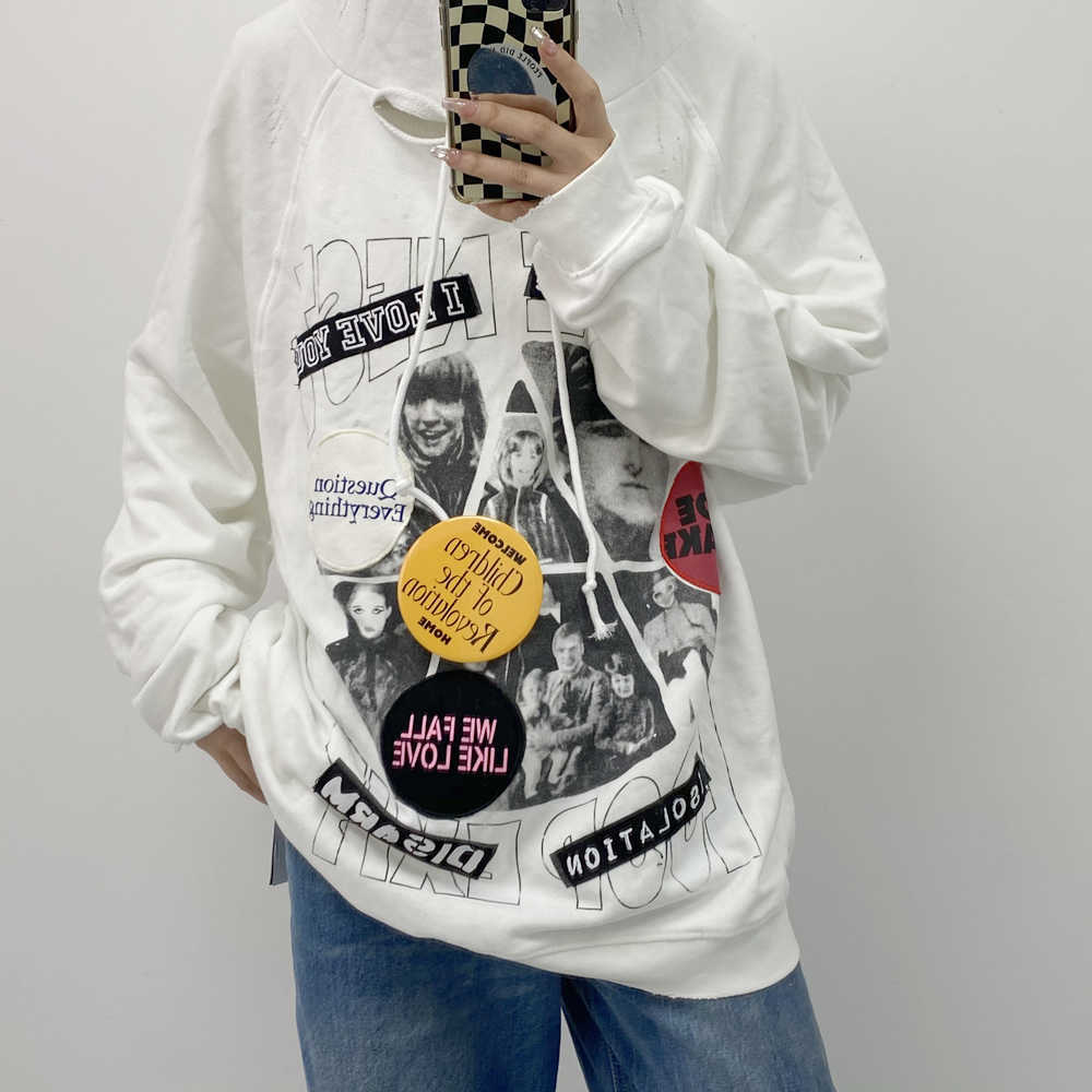 Men' Hoodies **Raf Simons 21ss welcome home badge pin silhouette hole Sweater Hoodie, White badge sweater
Men' Hoodies **Raf Simons 21ss welcome home badge pin silhouette hole Sweater Hoodie, White badge sweater