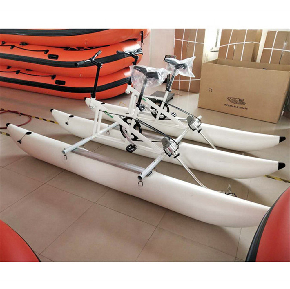 Heavyduty PVC pontoon Waterbike inflatable water bicycle tube floating pedal boat tubes on Without bikepump