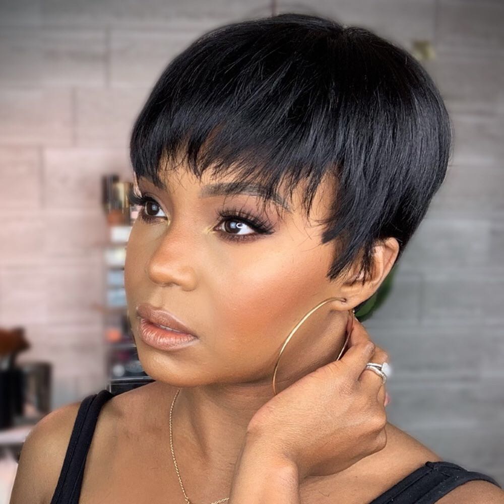 Short Pixie Cut Wigs For Black Women Human Hair Wigs With Bangs 4 Inch glueless full lace lace front with Baby Hair for Africans American, Natural color
Short Pixie Cut Wigs For Black Women Human Hair Wigs With Bangs 4 Inch glueless full lace lace front with Baby Hair for Africans American, Natural color