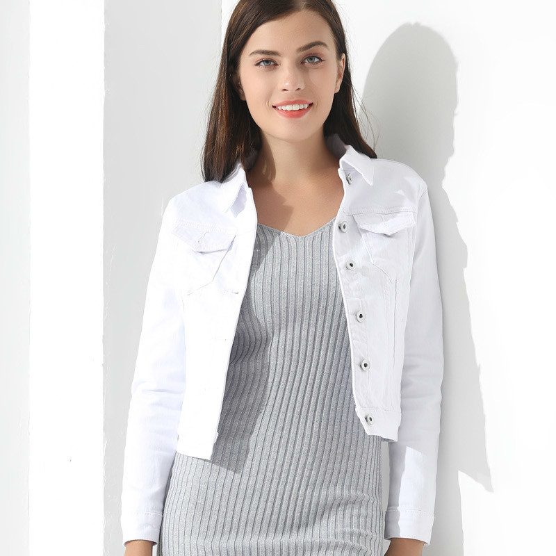 White Jean Jacket Women Womens Jackets and Coats Jean Slim Short Coat Jacket Feminina Slim Top Outwear Jeans Woman Jacket 201026