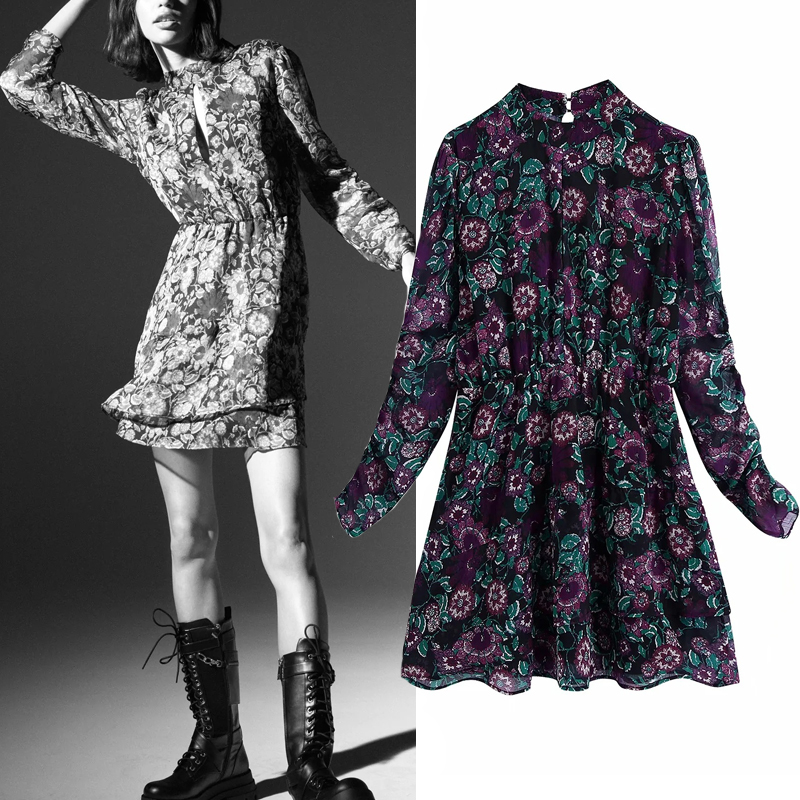 2021 New Floral Print Chiffon Mini Women Long Sleeve Ruffle Short Dress Woman Chest Slit Elastic Waist Retro Ladies Dresses N899
2021 New Floral Print Chiffon Mini Women Long Sleeve Ruffle Short Dress Woman Chest Slit Elastic Waist Retro Ladies Dresses N899