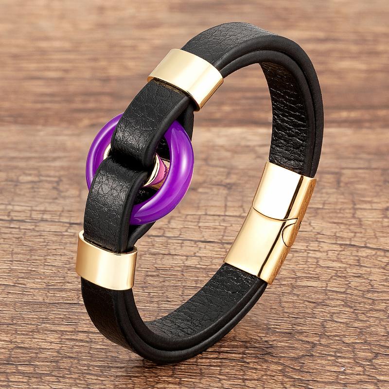 Charm Bracelets Round Natural Stone Handmade Bracelet Jewelry Stainless Steel Magnetic Clasp Multilayer Genuine Leather For Men
Charm Bracelets Round Natural Stone Handmade Bracelet Jewelry Stainless Steel Magnetic Clasp Multilayer Genuine Leather For Men