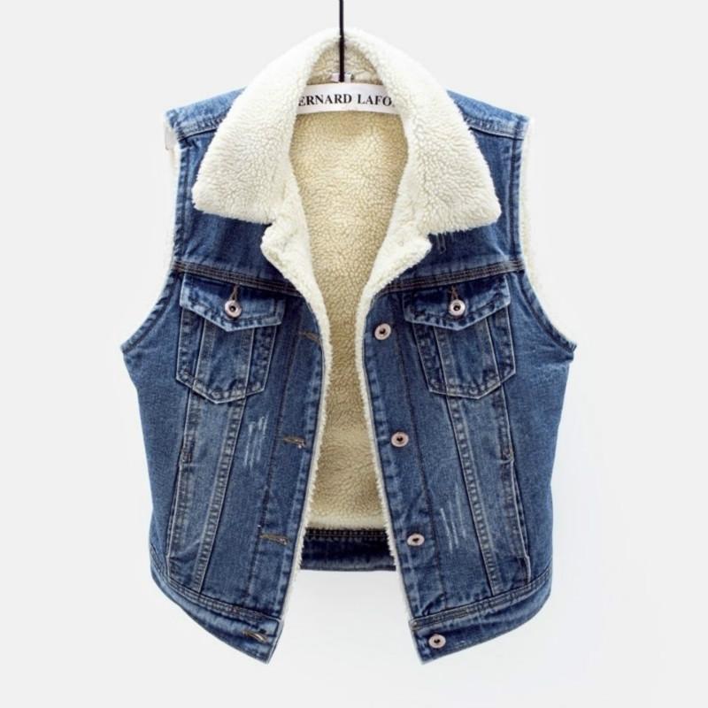 Autumn Winter Lambs Wool Thick Warm Denim Jacket Women Short Sleeveless Loose Pocket Jean Coat Outwear Plus Size 4XL Y156, Lanse
Autumn Winter Lambs Wool Thick Warm Denim Jacket Women Short Sleeveless Loose Pocket Jean Coat Outwear Plus Size 4XL Y156, Lanse