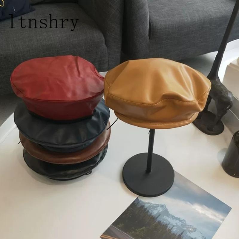 2020 New Beret Cap Fashion Women Casual PU Leather Beret Hat For Women Autumn Winter Retro Beanie Caps Hot Solid color
2020 New Beret Cap Fashion Women Casual PU Leather Beret Hat For Women Autumn Winter Retro Beanie Caps Hot Solid color