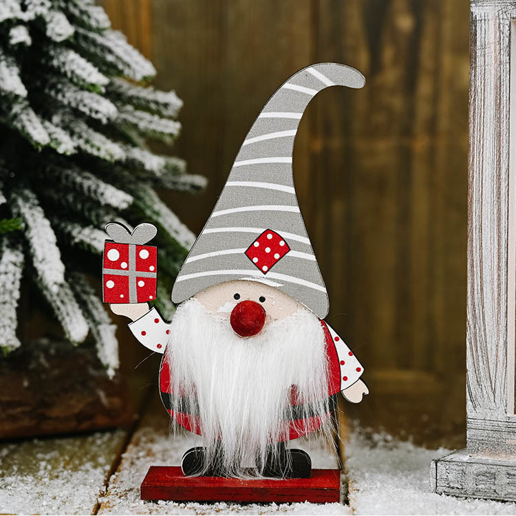 New Wooden Gift Box Old Man Decoration Forest Standing Old Man Desktop Christmas Decorations For Home Desktop Ornament