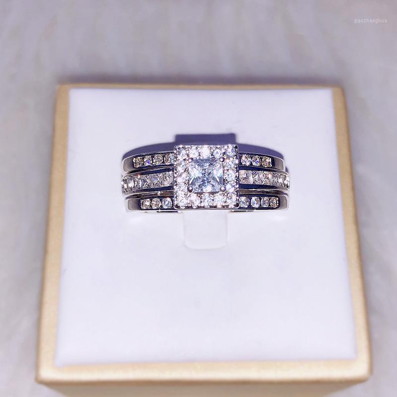 Wedding Rings Romantic Couple Three-piece Ring Fashion Personality Female Birthday Gift, Slivery;golden
Wedding Rings Romantic Couple Three-piece Ring Fashion Personality Female Birthday Gift, Slivery;golden