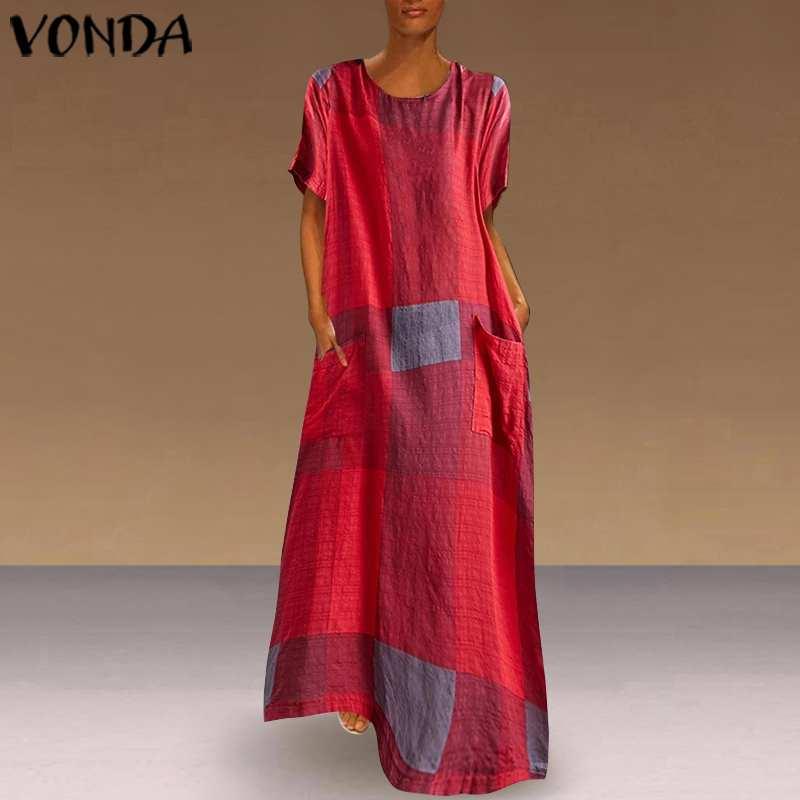 VONDA Bohemian Dress Women Casual Vintage Patchwork Plaid Maxi Dress 2020 Summer Beach Sundress Plus Size Long Party Dresses, Navy
VONDA Bohemian Dress Women Casual Vintage Patchwork Plaid Maxi Dress 2020 Summer Beach Sundress Plus Size Long Party Dresses, Navy