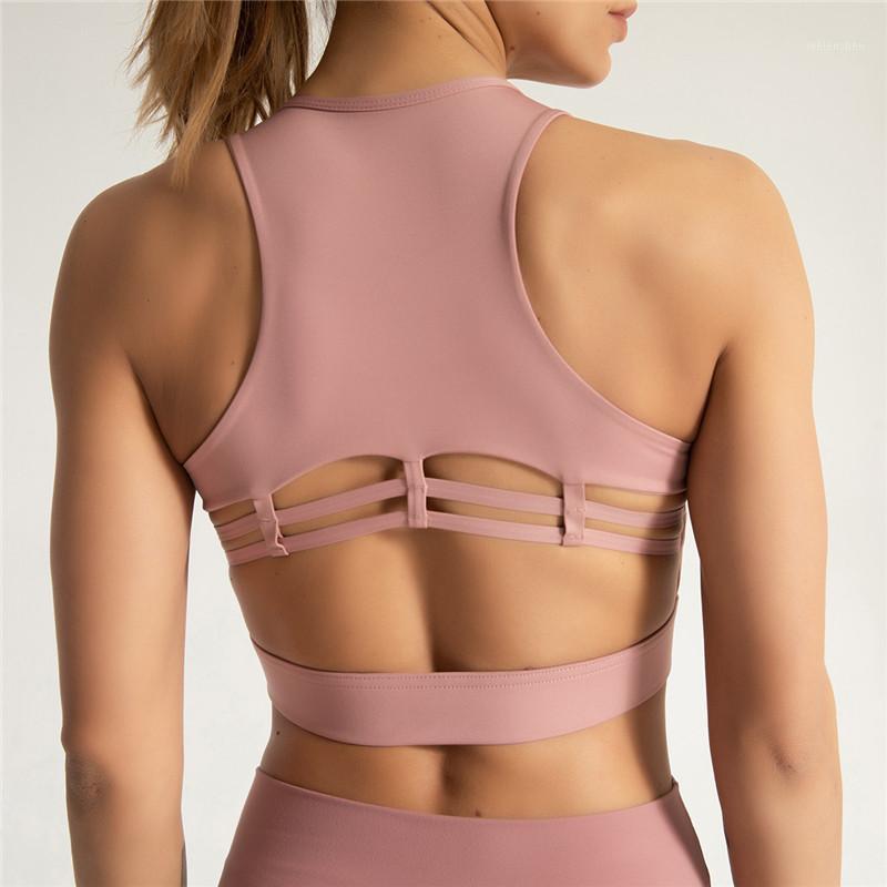 

Sports Bra Cross Back Sports Bra for Women Gym Naked Feel Yoga Bras Plus Size Strappy Workout Bras Size S To XL1, Pink