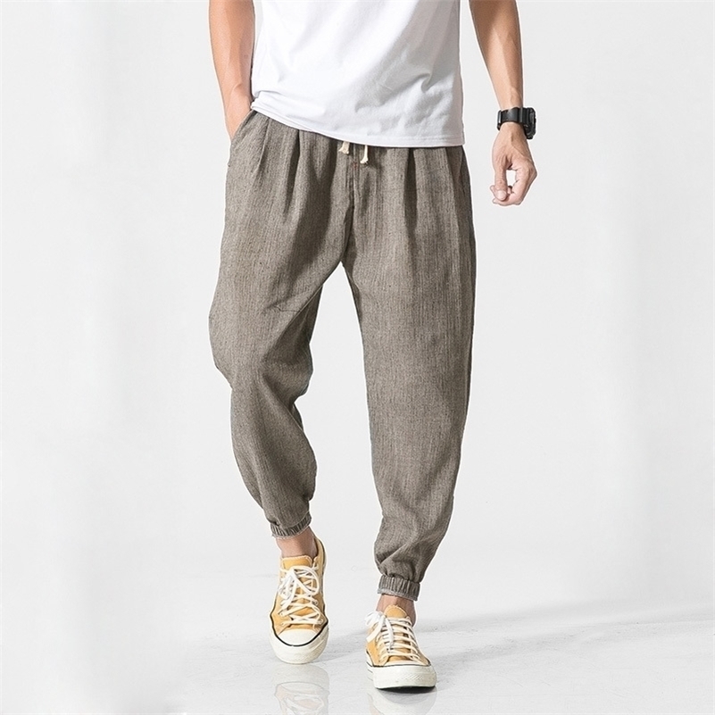 MRDONOO Chinese Style Casual Men Harem Pants Men Jogger Pants Men Fitness Trousers Male Chinese Traditional Harajuku QT713-K29 201112